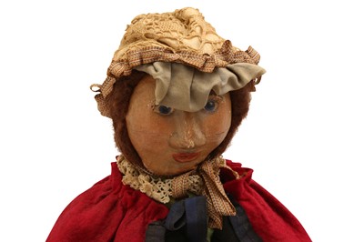 Lot 843 - DOLLS: A LEATHER FACED DOLL CIRCA 1880