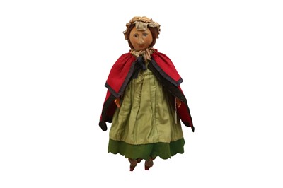 Lot 843 - DOLLS: A LEATHER FACED DOLL CIRCA 1880