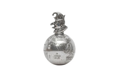 Lot 172 - A NOVELTY SILVER PLATED MY PUNCH SELF RIGHTING PAPERWEIGHT, BY JR GAUNT OF LONDON