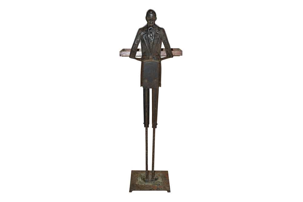 Lot 1000 - FRENCH CAST IRON FIGURAL BUTLER'S STAND
