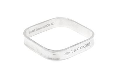 Lot 789 - Tiffany & Co Silver 1837 Square Cushion Bangle