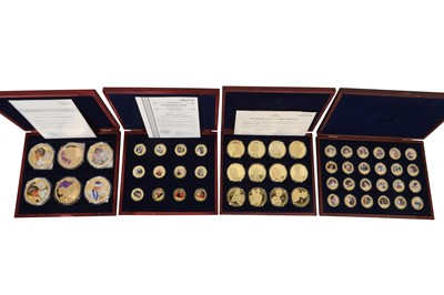 Lot 367 - FOUR CASED SETS OF COMMEMORATIVE COINS DEDICATED TO THE ROYAL FAMILY