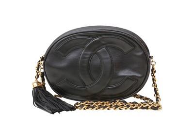 Lot 675 - Chanel Black CC Logo Round Shoulder Bag