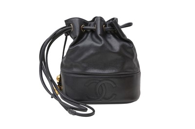 Lot 673 - Chanel Black CC Logo Bucket Bag