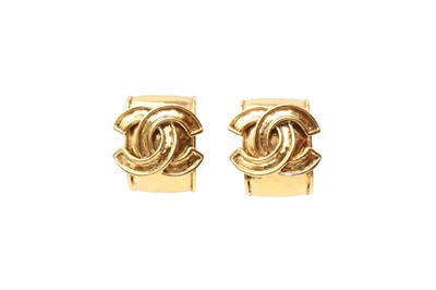 Lot 589 - Chanel CC Half Hoop Clip On Earrings