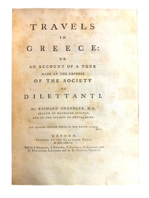 Lot 105 - Chandller. Travels in Greece. 1776