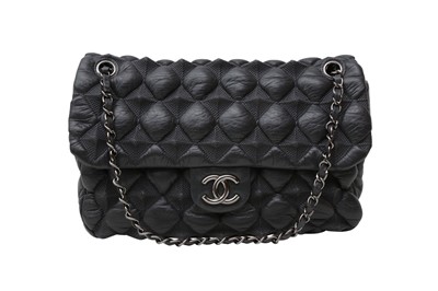 Lot 112 - Chanel Anthracite Bubble Pyramid Quilted Jumbo Flap Bag