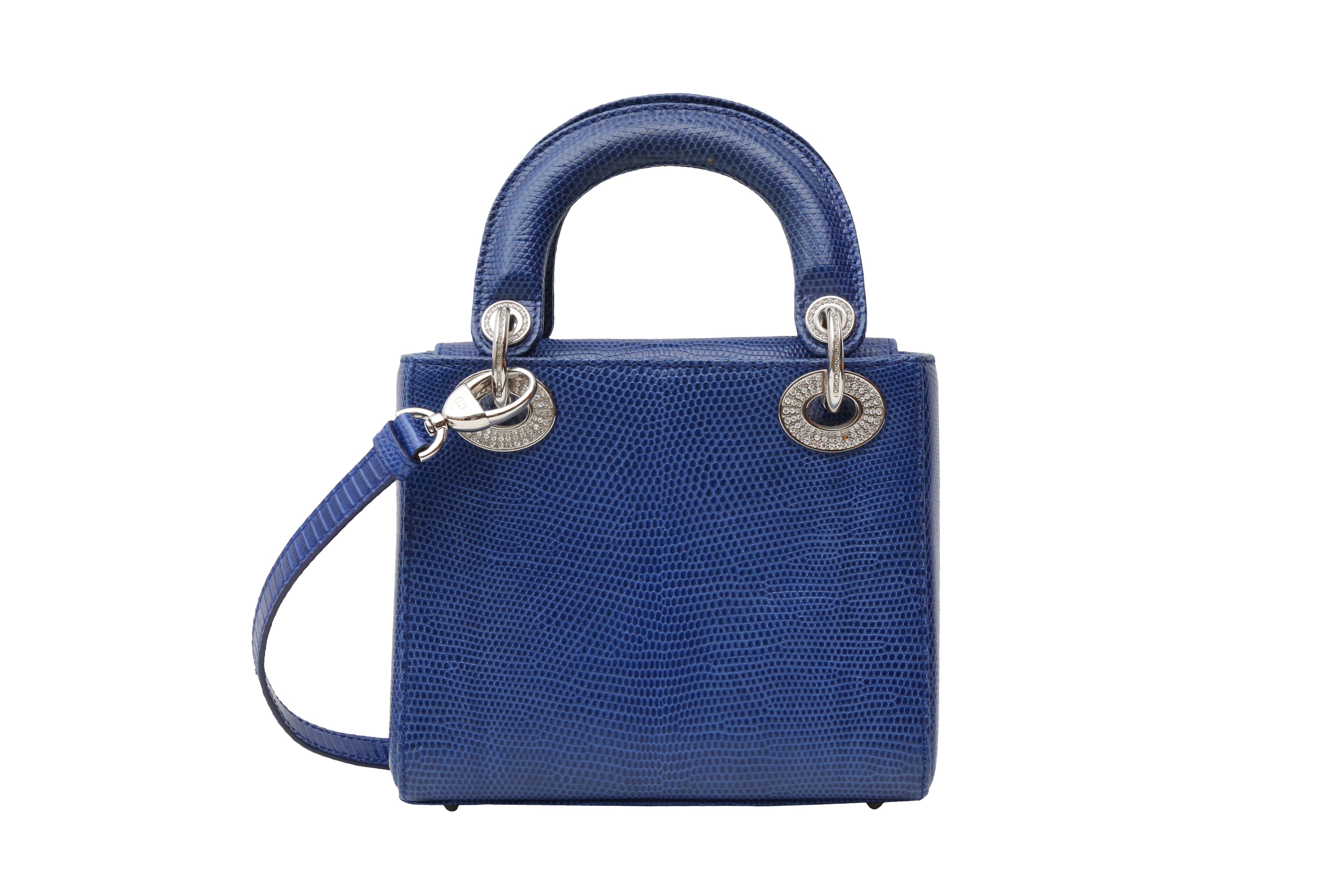 Lot 220 λ Christian Dior Royal Blue Lizard Mini Lady 0548