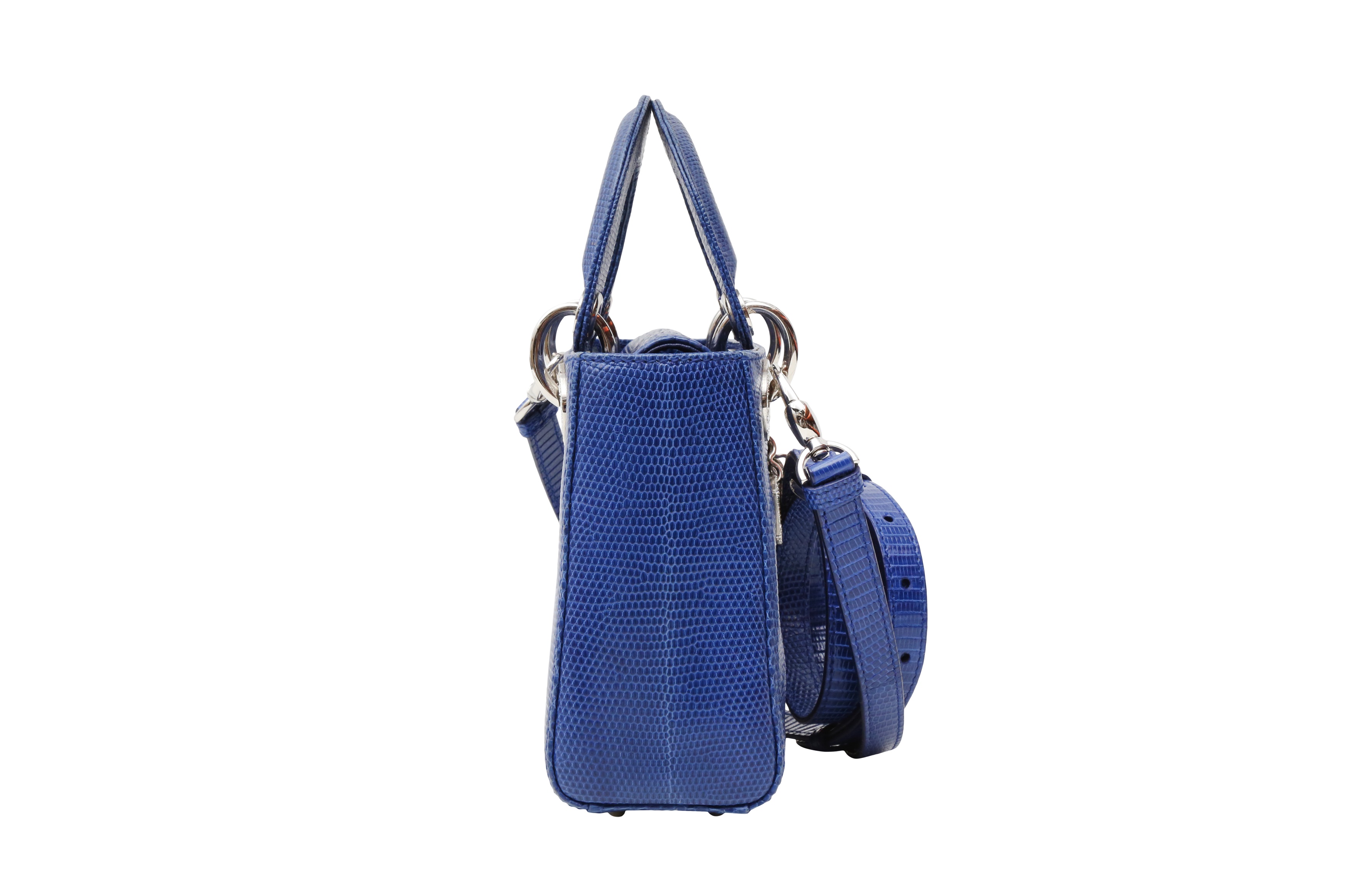 Lot 220 λ Christian Dior Royal Blue Lizard Mini Lady 2133