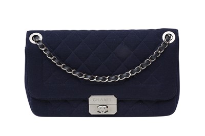 Lot 158 - Chanel Navy Quilted Medium Flap Bag