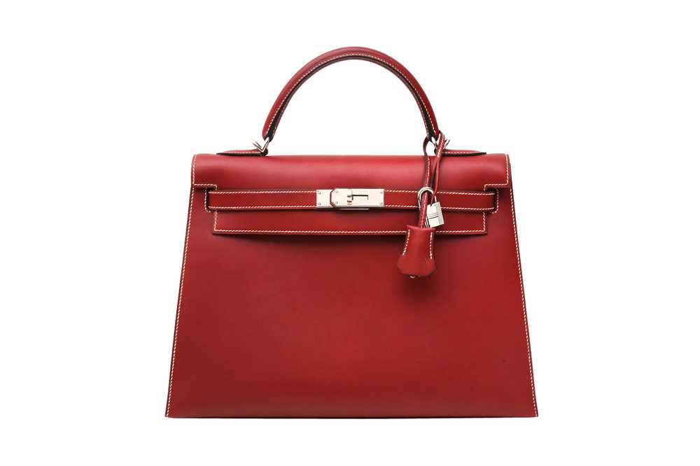 Lot 271 - Hermes Rouge H Chamonix Kelly Sellier 32