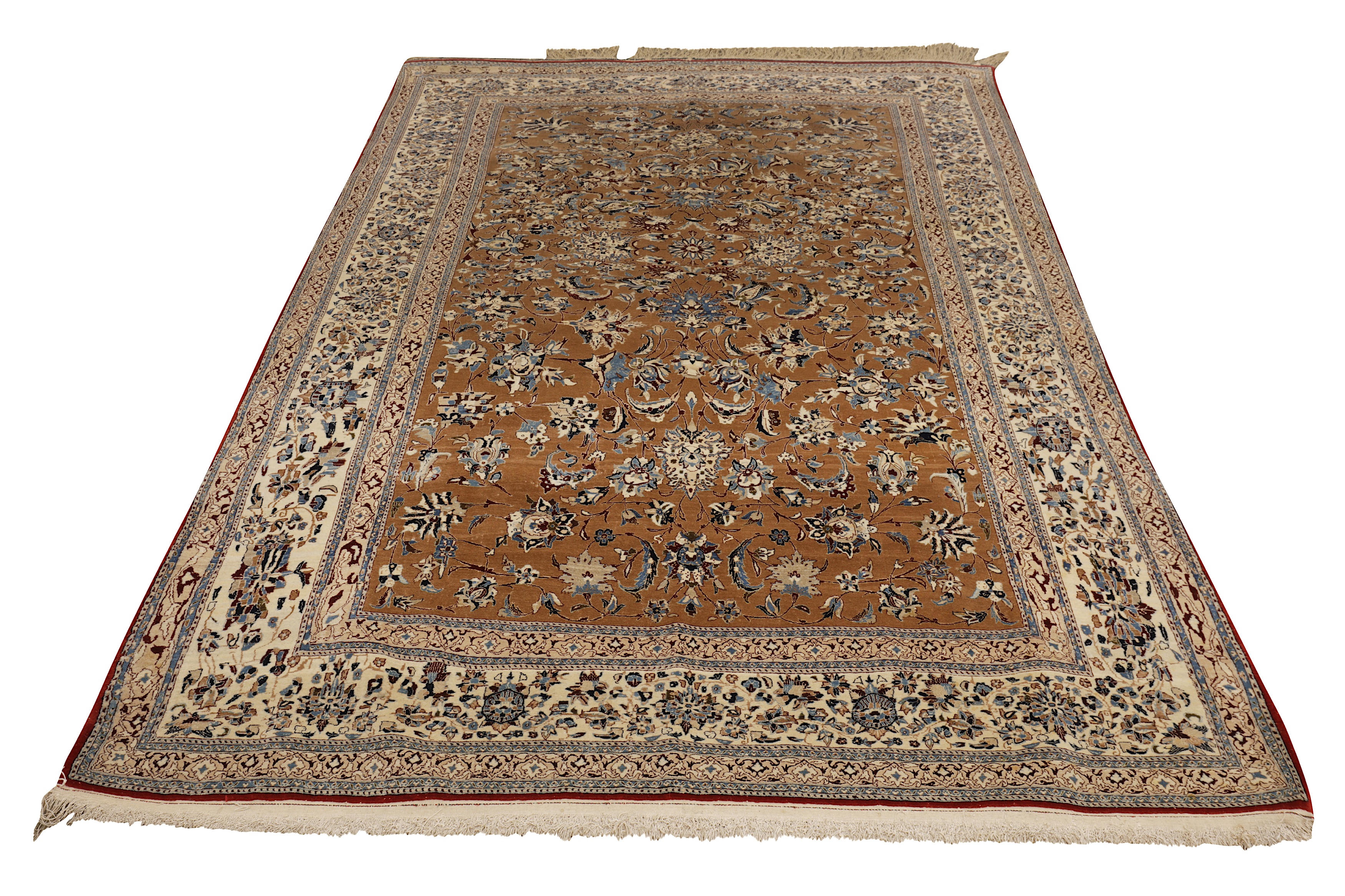 Lot 89 - AN EXTREMELY FINE PART SILK NAIN RUG, CENTRAL