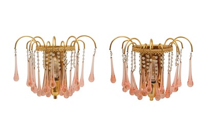 Lot 416 - A PAIR OF MURANO CHANDELIER WALL LIGHTS