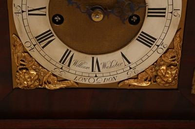 Lot 199 - An 18TH CENTURY WILLIAM WEBSTER MAHOGANY BRACKET CLOCK CIRCA 1740