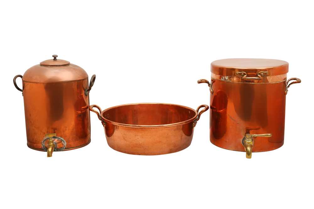 Lot 131 - THREE VICTORIAN COPPER ITEMS