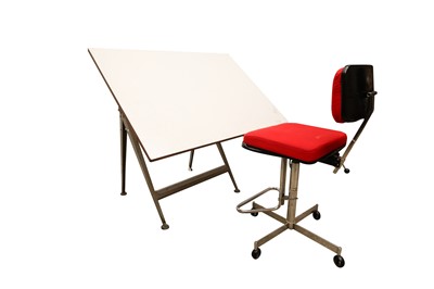 Lot 367 - A MID TWENTIETH CENTURY ARCHITECT DESK