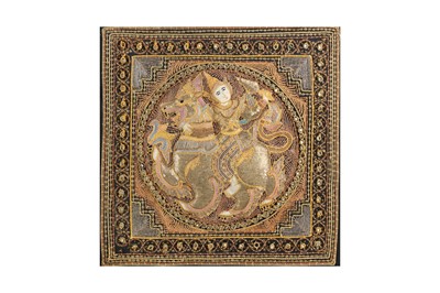 Lot 408 - FOUR BURMESE EMBROIDERED PANELS