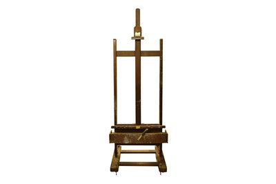 Lot 346 - A FRUITWOOD ARTIST'S STUDIO EASEL, LATE 20TH CENTURY
