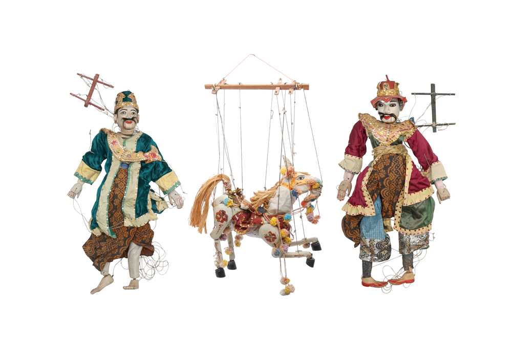 Lot 405 - A GROUP OF THREE BURMESE PUPPETS