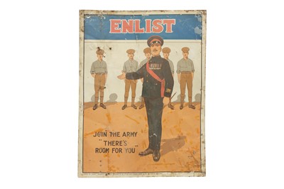 Lot 338 - AFTER JOHN HASSALL ( 1868-1948), A 1920S BRITISH ARMY ENAMEL ENLISTING SIGN
