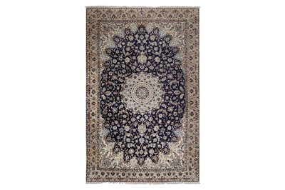 Lot 95 - AN EXTRELEMY FINE PART SILK NAIN CARPET, CENTRAL PERSIA