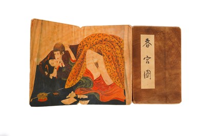 Lot 213 - A SCROLL AND AN ALBUM OF REPRODUCTIONS OF EROTIC PAINTINGS BY KAWAHARA KEIGA (1786-1860?)