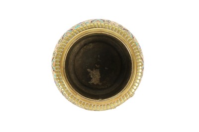 Lot 313 - A SINO-ISLAMIC ORIENTALIST POTTERY VASE WITH GILT BRONZE MOUNTS