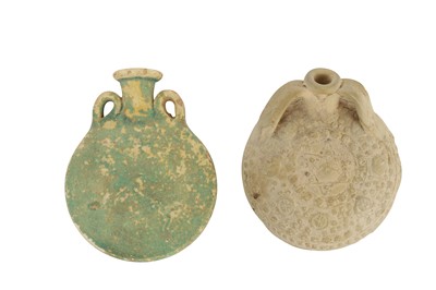 Lot 314 - TWO SELJUK POTTERY PILGRIM FLASKS