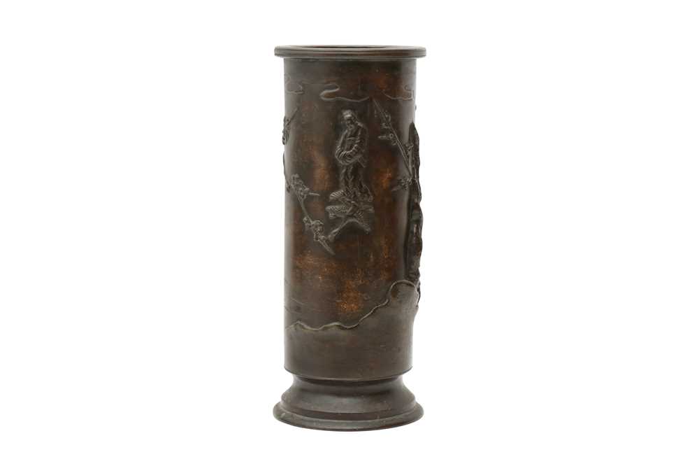 Lot 693 - A CHINESE BRONZE 'IMMORTALS' VASE