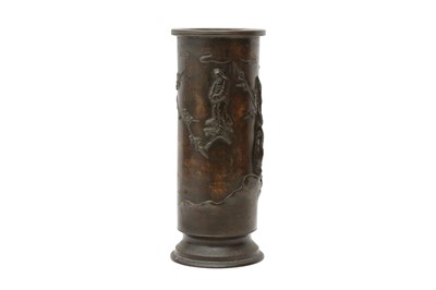 Lot 573 - A CHINESE BRONZE 'IMMORTALS' VASE