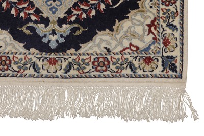 Lot 86 - A VERY FINE PART SILK SIGNED NAIN RUNNER, CENTRAL PERSIA
