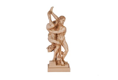 Lot 316 - RESIN SCULPTURE DEPICTING HERCULES AND DIOMEDES WRESTLING