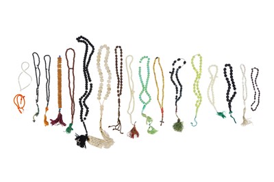 Lot 478 - A PERSONAL COLLECTION OF NINETEEN MISBAHA PRAYER BEADS