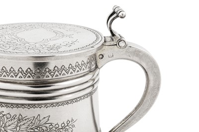 Lot 248 - An Alexander III late 19th century Russian 84 zolotnik silver small tankard, Moscow 1891 by JФ (unidentified)