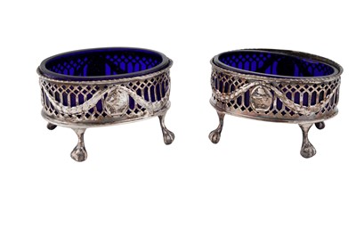 Lot 1199 - A PAIR OF GEORGE III STERLING SILVER SALTS, LONDON 1776 BY WILLIAM ABDY