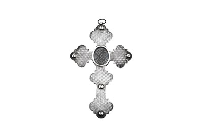 Lot 267 - A mid-19th century Austrian 13 loth (812 standard) silver cross, Vienna 1865 by Thomas Regscheck