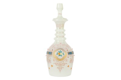 Lot 311 - AN OPALINE GLASS DECANTER MADE FOR THE OTTOMAN MARKET