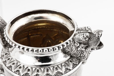 Lot 48 - A late 19th century Anglo – Indian silver three-piece bachelor tea service, Madras circa 1890 by Peter Orr and Sons