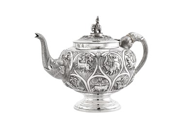 Lot 171 - An early 20th century Anglo – Indian unmarked silver tea service, Bombay circa 1910