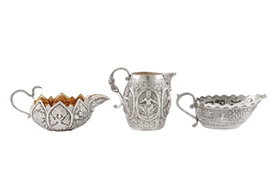 Lot 141 - An early 20th century Anglo – Indian unmarked silver milk jug, Kashmir circa 1910