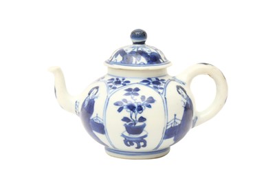 Lot 223 - A CHINESE BLUE AND WHITE TEAPOT AND COVER
