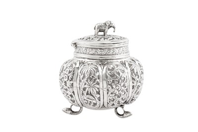 Lot 79 - A late 19th / early 20th century Anglo – Indian unmarked silver tea caddy, Lucknow circa 1900