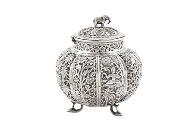 Lot 80 - A late 19th / early 20th century Anglo – Indian unmarked silver tea caddy, Lucknow circa 1900