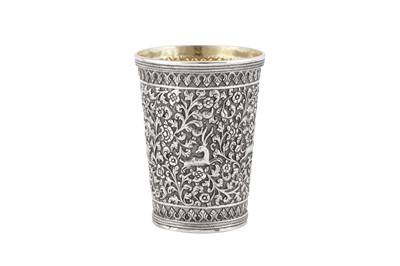 Lot 204 - A late 19th century Anglo – Indian unmarked silver beaker, Cutch circa 1890