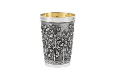 Lot 65 - A late 19th century Anglo – Indian silver beaker, Calcutta, Bhowanipore dated 1891 by Goopee Nath Dutt