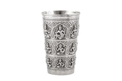 Lot 46 - A late 19th century / early 20th century Anglo – Indian unmarked silver beaker, Madras circa 1900
