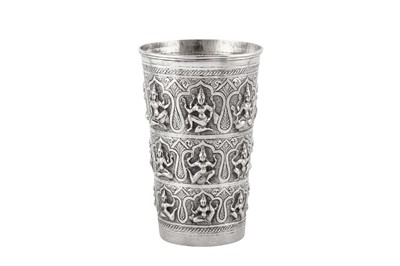 Lot 46 - A late 19th century / early 20th century Anglo – Indian unmarked silver beaker, Madras circa 1900