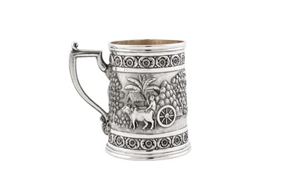 Lot 66 - A good late 19th century Anglo – Indian unmarked silver mug, Calcutta circa 1890