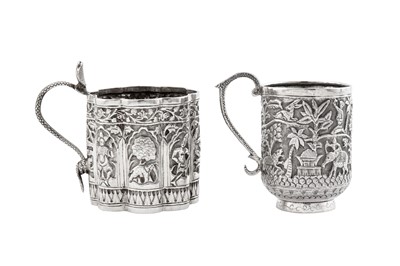 Lot 97 - A late 19th / early 20th century Anglo – Indian unmarked silver christening mug, Lucknow circa 1900