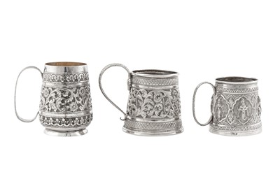 Lot 173 - An early 20th century Anglo – Indian silver christening mug, Bombay or Poona dated 1908